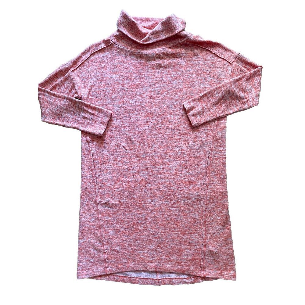 Saturday Sunday Anthropologie Tunic Dress Women XS Orange Space Dye Cowl Neck - Picture 2 of 8